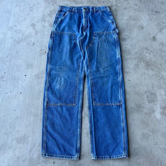 Carhartt Other - Vintage Y2K Carhartt blue denim jeans double knee work wear carpenter pants